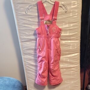 Obermeyer Pink Girl's One Piece Snowsuit/snoveral Sz 4 Toddlers